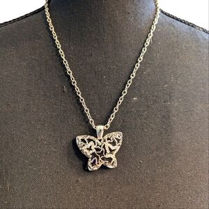 Silver Butterfly Shape Locket Style Pendant